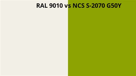 Ral 9010 Vs Ncs S 2070 G50y Ral Colour Chart Uk