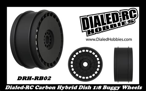 Dialed-RC Black Carbon Hybrid Dish 1/8 Buggy Wheels (4) | Wheels and ...