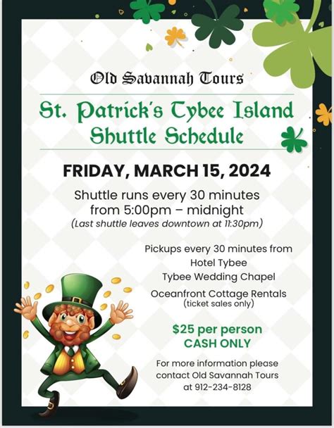 Old Savannah Tours 2024 St Patricks Day Shuttle Service