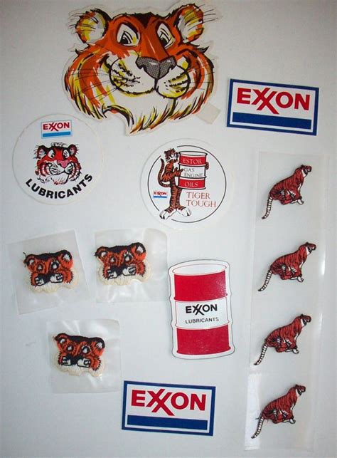 Vintage Exxon Logo Sticker Lot Exxon Tiger by WellIWasSavinIt