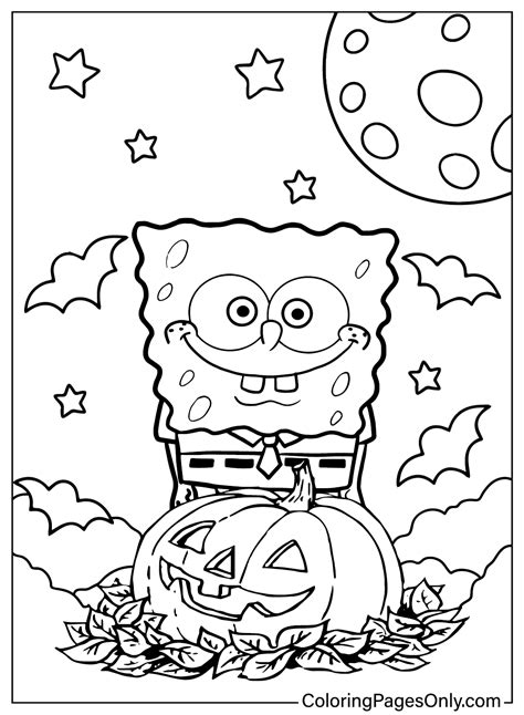 Spongebob Halloween Coloring Sheet Free Printable Coloring Pages