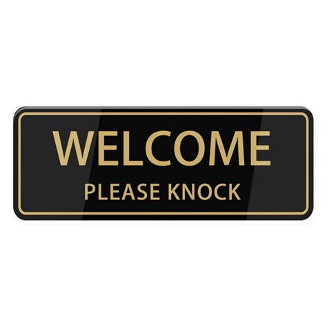 Welcome Please Knock Thank You Sign For House With Strong Adhesive Tape 3 X 9 Premium