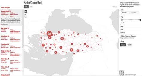 Interactive map of femicide in Turkey on Behance