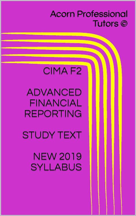 Amazon Cima F Advanced Financial Reporting Study Text New