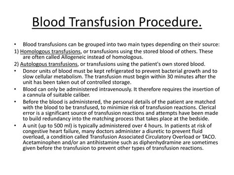 Ppt Blood Transfusions Powerpoint Presentation Free Download Id