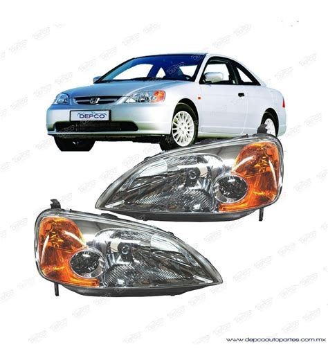 Par Faros Honda Civic 2001 2002 2003 4 Puertas Sedan Mercado Libre