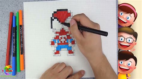 Pixel Art Spiderman Pixel Drawing