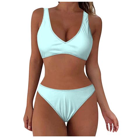 Chuou Bikinis For Women Piece Sexy Tummy Control Solid Color Swimsuit