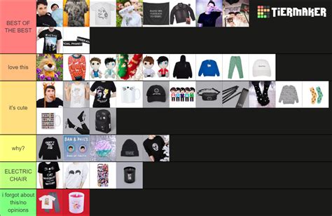 Dan and Phil merch Tier List (Community Rankings) - TierMaker