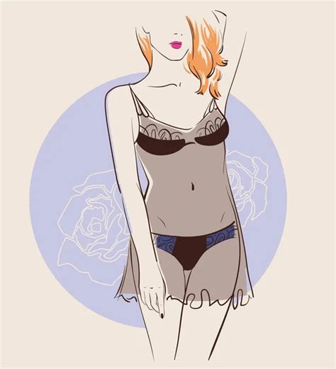 Beautiful Woman Wearing Sexy Lingerie Stock Illustration By