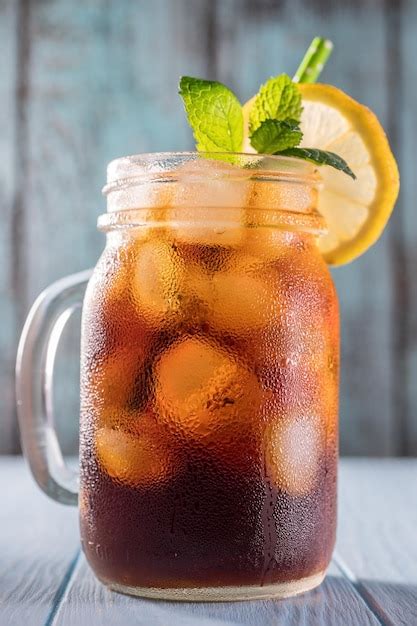 Premium Photo Cold Brew Coffee Or Black Tea In A Mason Jar