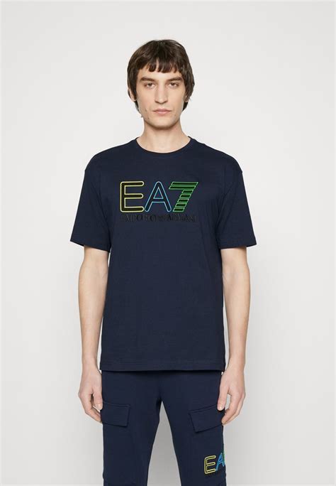 Ea7 Emporio Armani T Shirt Print Dark Blue Dunkelblau Zalando At