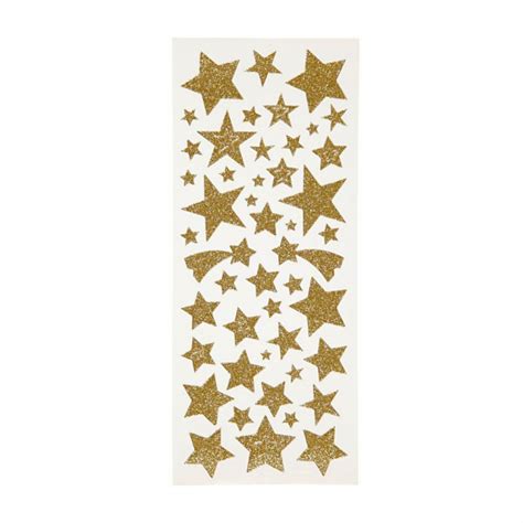 110 Glitzer Sticker Sterne GOLD Blatt 10 X 24 Cm