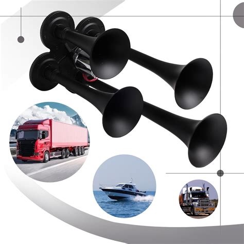 FARBIN 12V 24V Truck Air Horn 150DB 4 Trumpet Horns Train Horn For