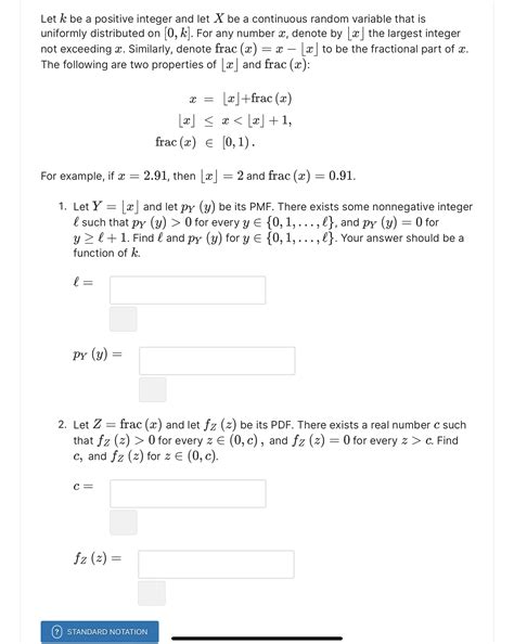 Solved Let K Be A Positive Integer And Let X Be A Continuous Chegg