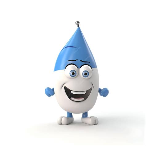 Premium Photo | Cartoon character of blue eye drop with blue cap on ...