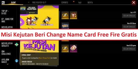 Misi Kejutan Beri Change Name Card Free Fire Gratis Esportsku