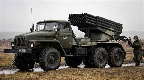 Bm 21 Grad Russian 122 Mm Multiple Rocket Launcher Youtube