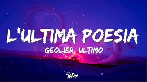 Lultima Poesia Geolier Ultimo Testo Lyrics Youtube