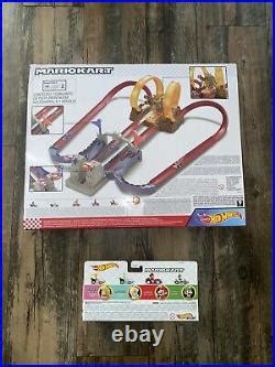 Car Track Set Brand New Hot Wheels Mario Kart Bowsers Castle Chaos Track Set Blue Yoshi Figure