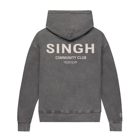 Community Club Singh Hoodie Grey Stonewash Singh Clo