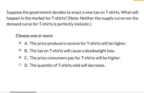 Solved Suppose The Government Decides To Enact A New Tax On Chegg