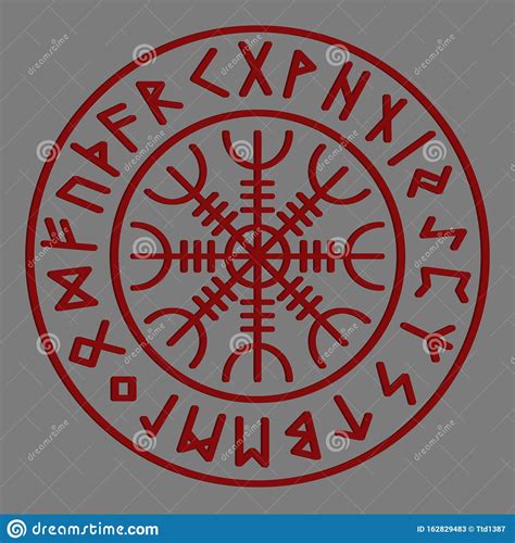 Achtergrond Aegishjalmur Futhark Vector Illustratie Illustration Of