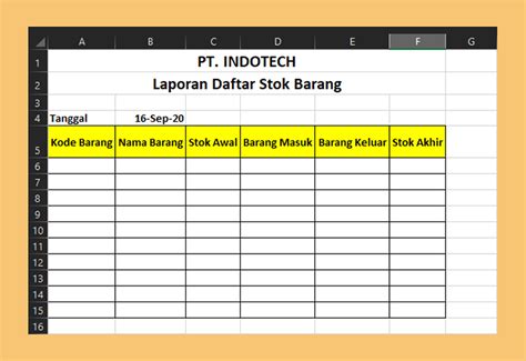 Contoh Daftar Harga Barang