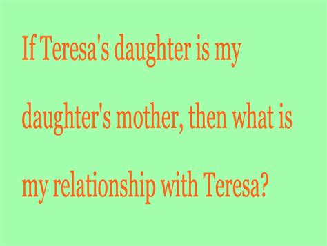 Relationship between me and Teresa?? – Brain Puzzles