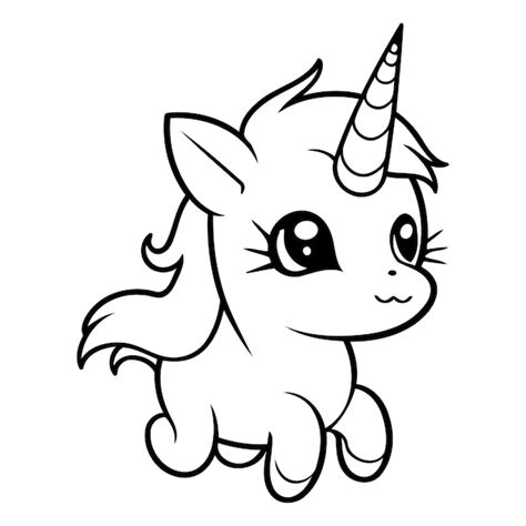 Une Jolie Licorne De Dessin Anim Isol E Sur Un Fond Blanc Illustration