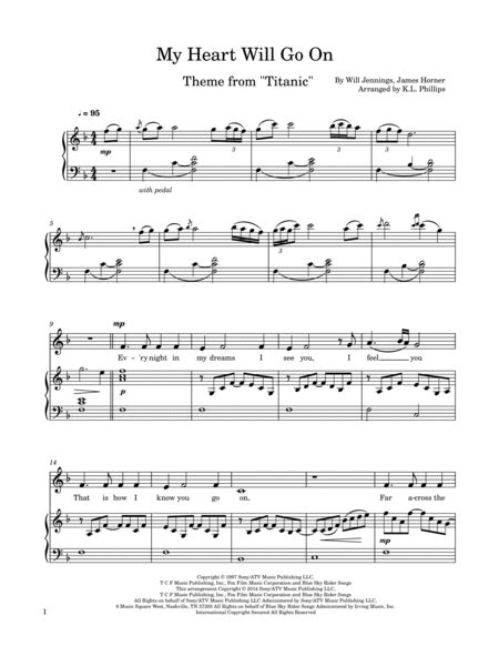 My Heart Will Go On Love Theme From Titanic By James Horner Voice Digital Sheet Music