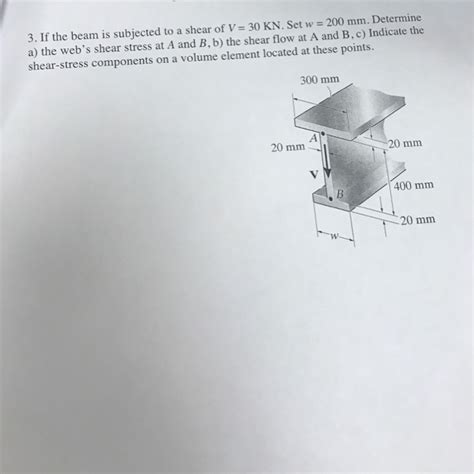 Solved If The Beam Is Subjected To A Shear Of V Kn Set Chegg