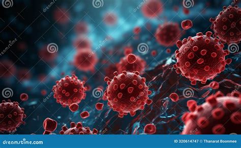 Detailed Illustration Of Rabies Virus Cells Portraying A Dangerous And