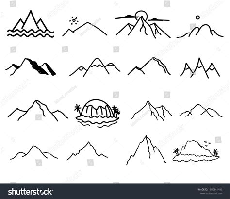 Simple Mountain Line Art Illustration Stock Vector (Royalty Free ...