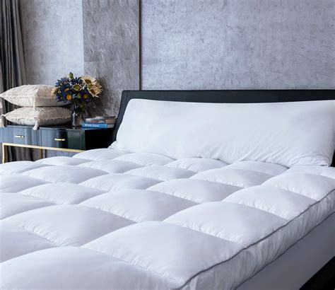 Mattress Topper Twin, Cooling Plush Pillow Top Mattress Pad Feather Bed ...