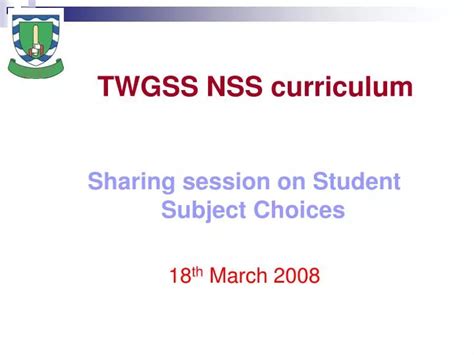 Ppt Twgss Nss Curriculum Powerpoint Presentation Free Download Id