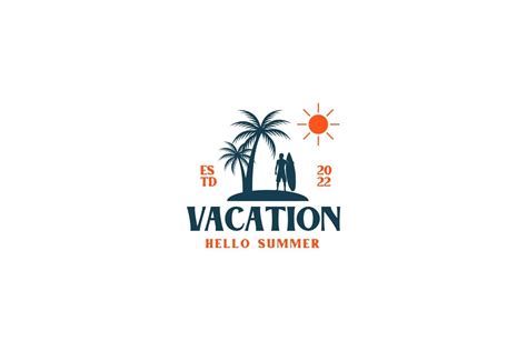 Beach Vacation Logo Design Template 15280132 Vector Art At Vecteezy