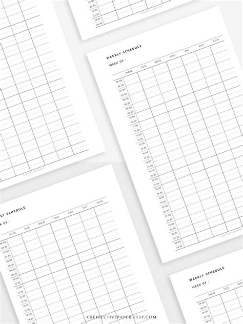 Half Hour Weekly Schedule Planner Printable PDF To Do List Etsy