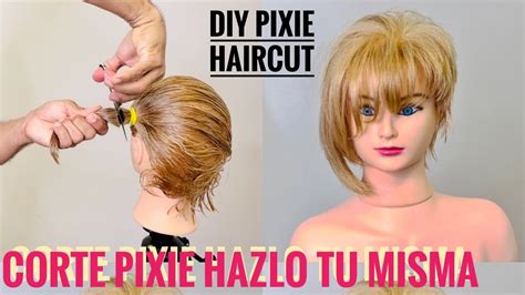 Cote Pixie Asimetrico Hazlo Tu Misma Diy Pixie Haircut Youtube