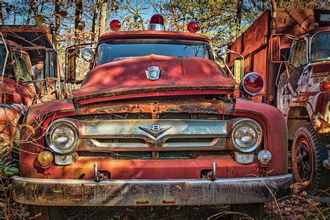 Abandoned 1956 Ford Fire Truck Photograph By Kristia Adams Pixels