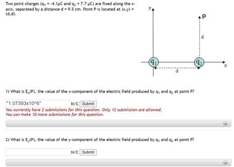 Solved Two Point Charges Q1−41μc And Q277μc Are Fixed