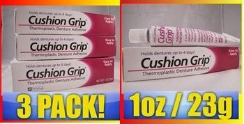 New Cushion Grip Thermoplastic Denture Adhesive Teeth Cream Seal 3 Tubes!