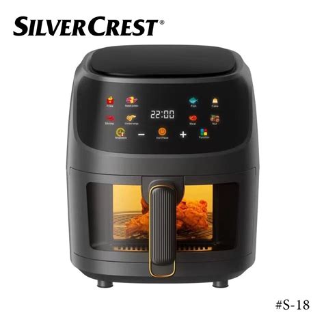 Silver Crest S 18 Air Fryer New 8 Liter Airfryer Touch Display Model