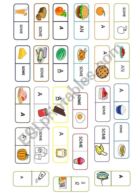 Food Domino Esl Worksheet By Albarv