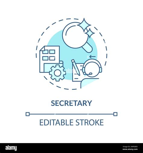 Secretary Soft Blue Concept Icon Stock Vector Image And Art Alamy