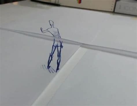 Dancer Drawn On Paper Experiment With Multi Perspective Animation