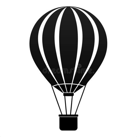 Hot Air Balloon Silhouette Vector Illustration Stock Vector Illustration Of Lift Voyage