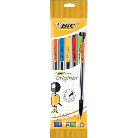 BIC Matic Original Porte Mines 0 7 Mm HB Couleurs Assorties Pochette