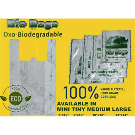 Biodegradable Plastic Sando Bag Oxobio White Biobag Grocery Bag Pcs