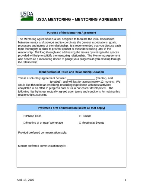 40 Sample Mentoring Agreement In Pdfms Wordwhat Is The Purpose Of